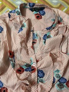Striped Floral Sleeveless Top
