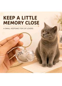 Cute Cat fur Keychain with Keepsake Chamber