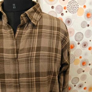 Brown check top