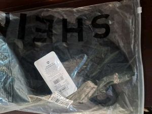 Shein Black Back Tie Cut-Out Mini Dress