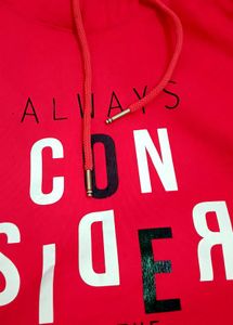 Red Graphic Print Hoodie
