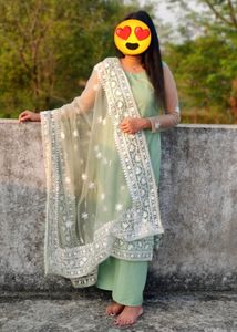 Full Embroidered Kurta , Palazo And Dupatta