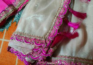 Elegant Embroidered Soft Organza Saree