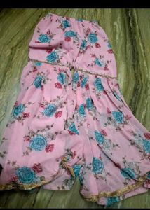 Pink Floral Sharara Suit