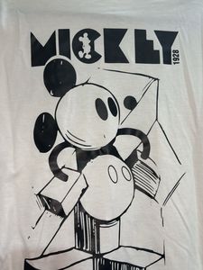 Mickey mouse bsck print white tshirt