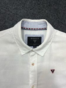 Men's Guess White Linen Shirt
