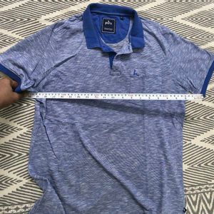 Men's Blue Heathered Polo T-Shirt