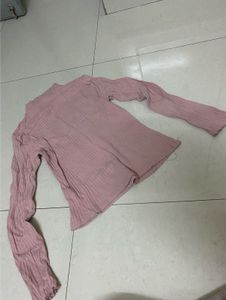 Dusty Pink Ribbed Mock Neck Top