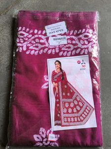 Beautiful Purple Saree with White Print