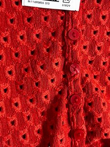 New H&amp;M Orange Eyelet Crop Top