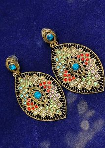 Boho Dangle Earrings with Colorful Stones
