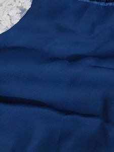 Beautiful Blue Ethnic Gown with Lace Trim