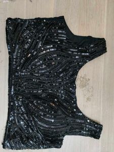 Elegant Black Saree with Sequined Blouse