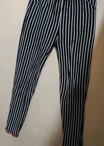 Striped Black & White Pants