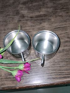 Vintage Metal Espresso Cups - Set of 2