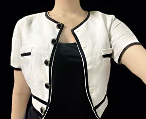 Chic korean White Cropped Jacket Top