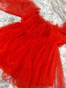 unwared Vibrant Red off shoulder top