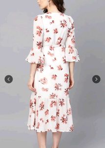 Wrap dress, with floral detailing