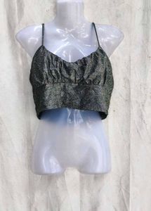 I. Sparkly Cropped Camisole Top