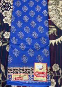 Sangam Blue Cotton Saree
