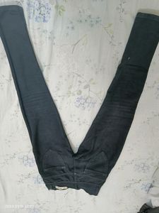 Light Blue &amp; Black High 28 Waist Jeans