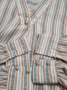 Madame Striped V-Neck Shirt style Top