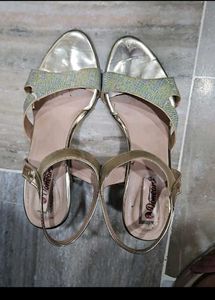 Elegant Gold Heeled Sandals