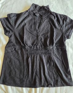 Chic Textured Dark Grey Top