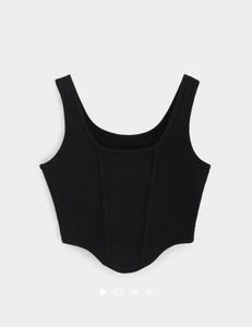 Chic Black Ribbed padded top ✨❤️