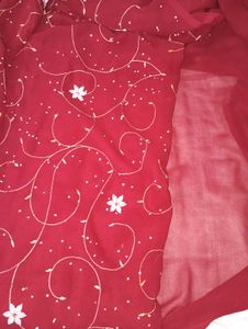 Maroon Floral Embroidered Saree