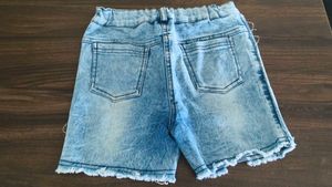 Girls Acid Wash Denim Shorts