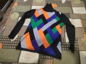 Multi Colour Sweater Turtle Neck Korean
