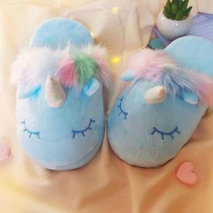 plush Unicorn Slippers available in 2 colors
