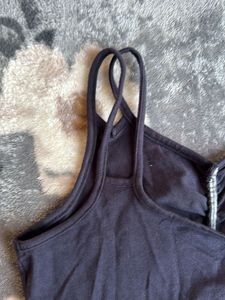 Black Ruched Spaghetti Strap Tank Top