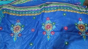 Beautiful Blue Embroidered Saree