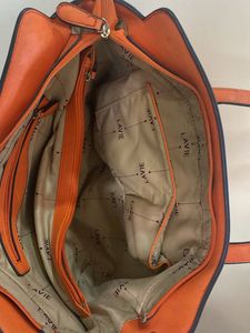 Chic Orange Textured Tote Bag