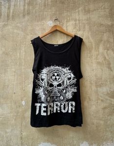 Black Terror Skull Graphic Tank Top