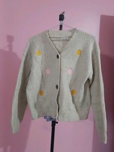 Cute Embroidered Knit Cardigan
