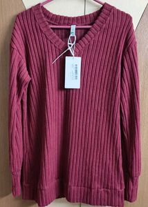 DARK PINK SOLID VNECK SWEATER🤩😍