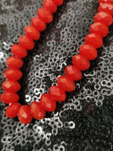 Red Beaded Necklace and Earring Set ♥️