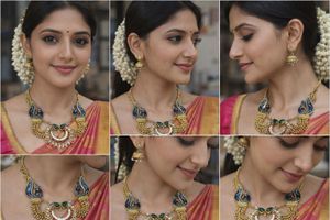 Exquisite Indian Traditional Necklace Peacock Desi