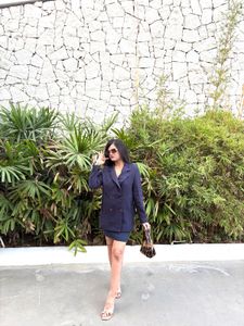 Navy Double-Breasted Coat