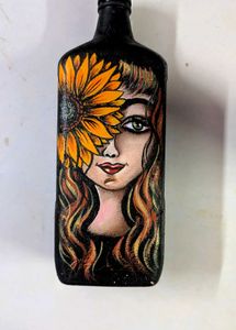 Hand-Painted Artistic Bottle Decor
