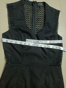 Designer Black Mini Dress Double Layer Size XS &amp; S