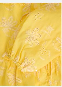 🌻Bright Yellow Embroidered Peplum Top🌻