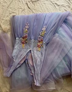 Elegant Lavender Gown with Floral Embellishments