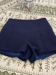 Navy Blue High-Waisted Shorts