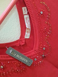 SALE 50%off🚨V-Neck Embellished Red Tank Top