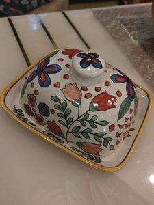 Gall &amp; Zick Ceramic Butter dish Flower meadow blue