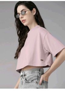 Lavender Cropped Boxy T-Shirt